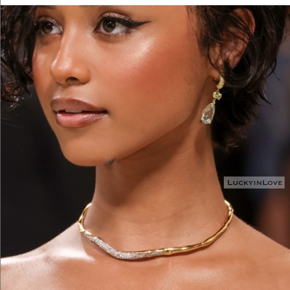 ALEXIS BITTAR • Solanales Gold Crystal Skinny Collar Necklace